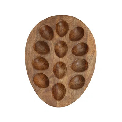Oval Mango Wood Egg Tray | Wayfair North America
