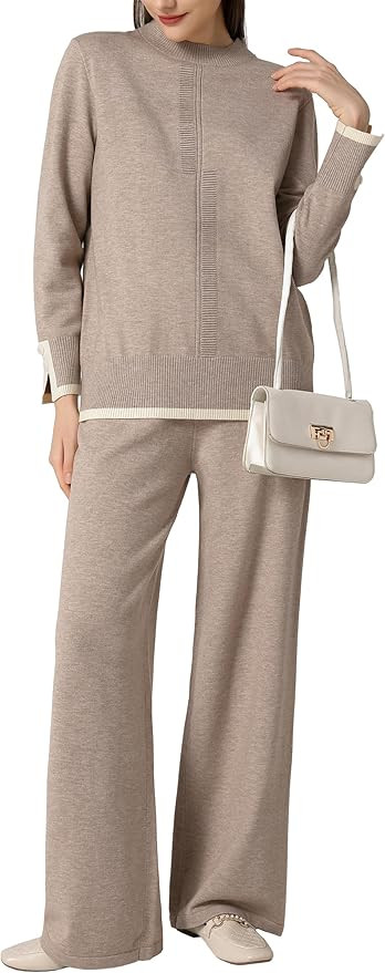 SuperPrity Women Sweater Set 2 or 3 Piece Outfits Short/Long Sleeve Knit Pullover Tops High Waist... | Amazon (US)