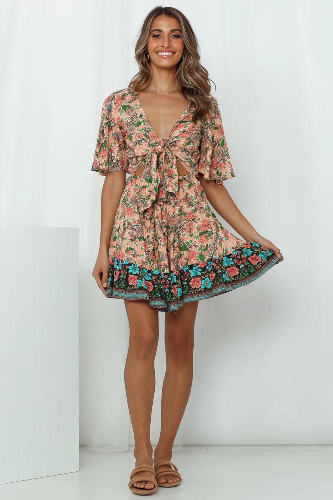 Baja Blossom Dress Nude | Hello Molly (AU)