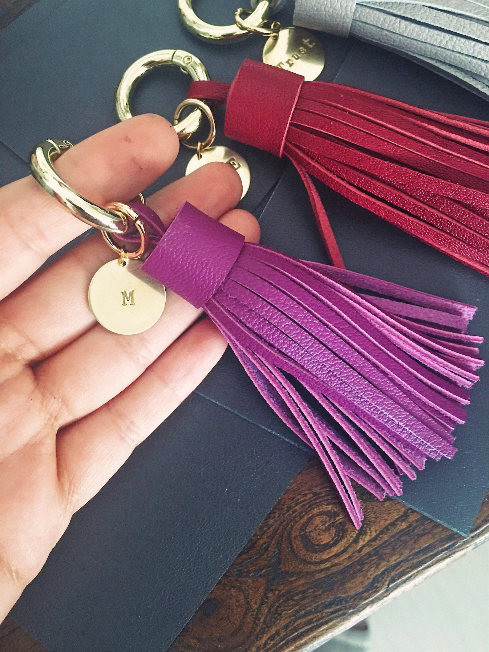 Gift Women, Personalized Gift, Leather Bagcharm, Leather Tassel Keychain, Name keychain, Christma... | Etsy (US)