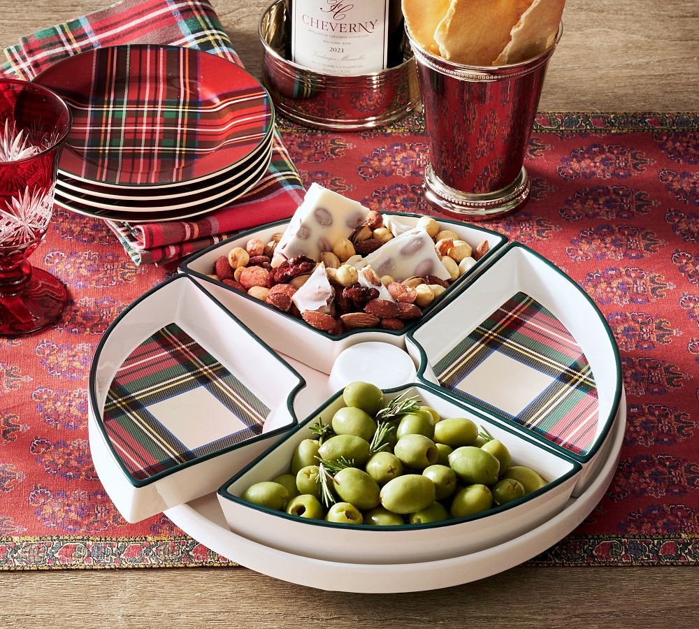 Stewart Plaid Multi-Section Lazy Susan | Pottery Barn (US)