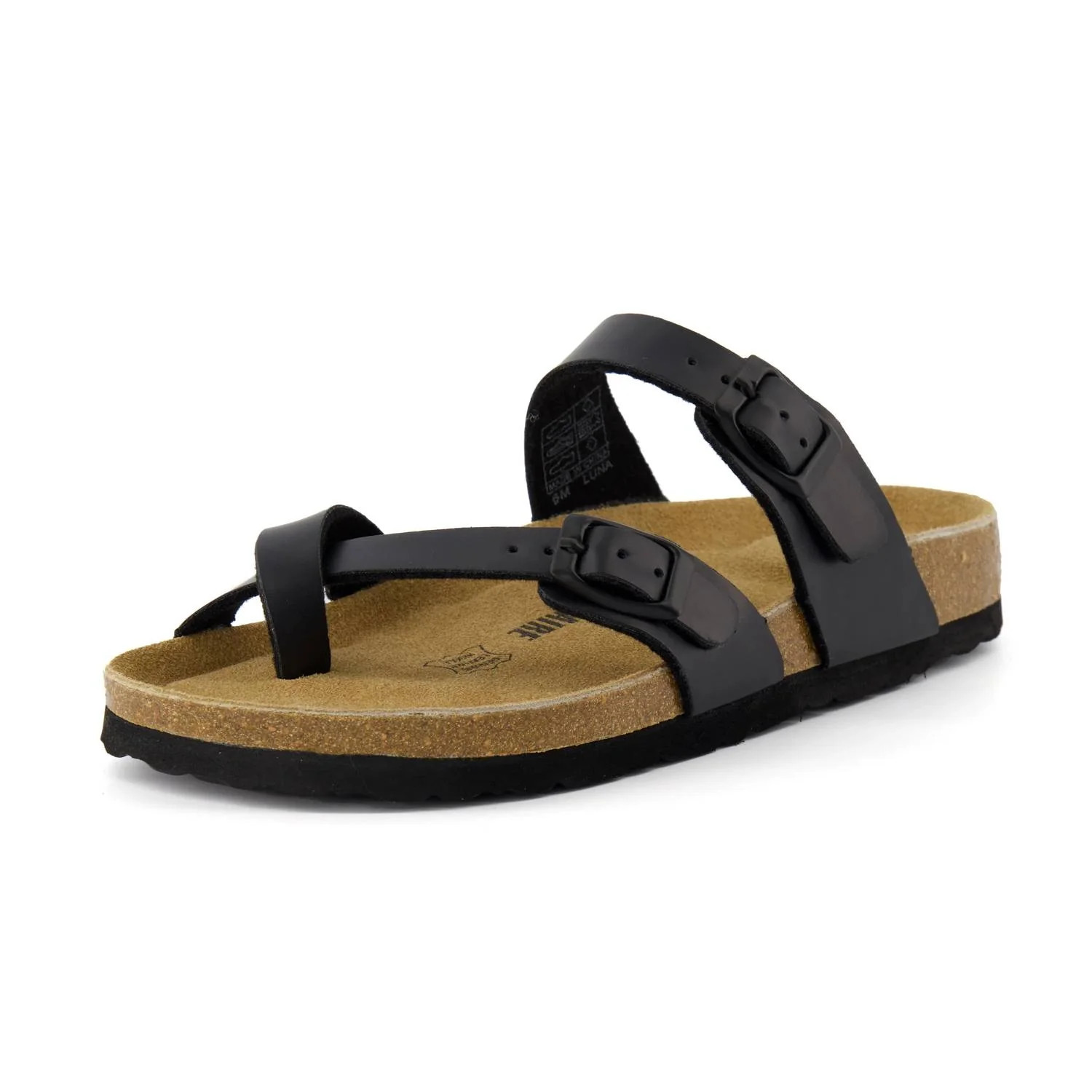 Women's Luna Cork Footbed Sandals In Black Oily | Shop Simon