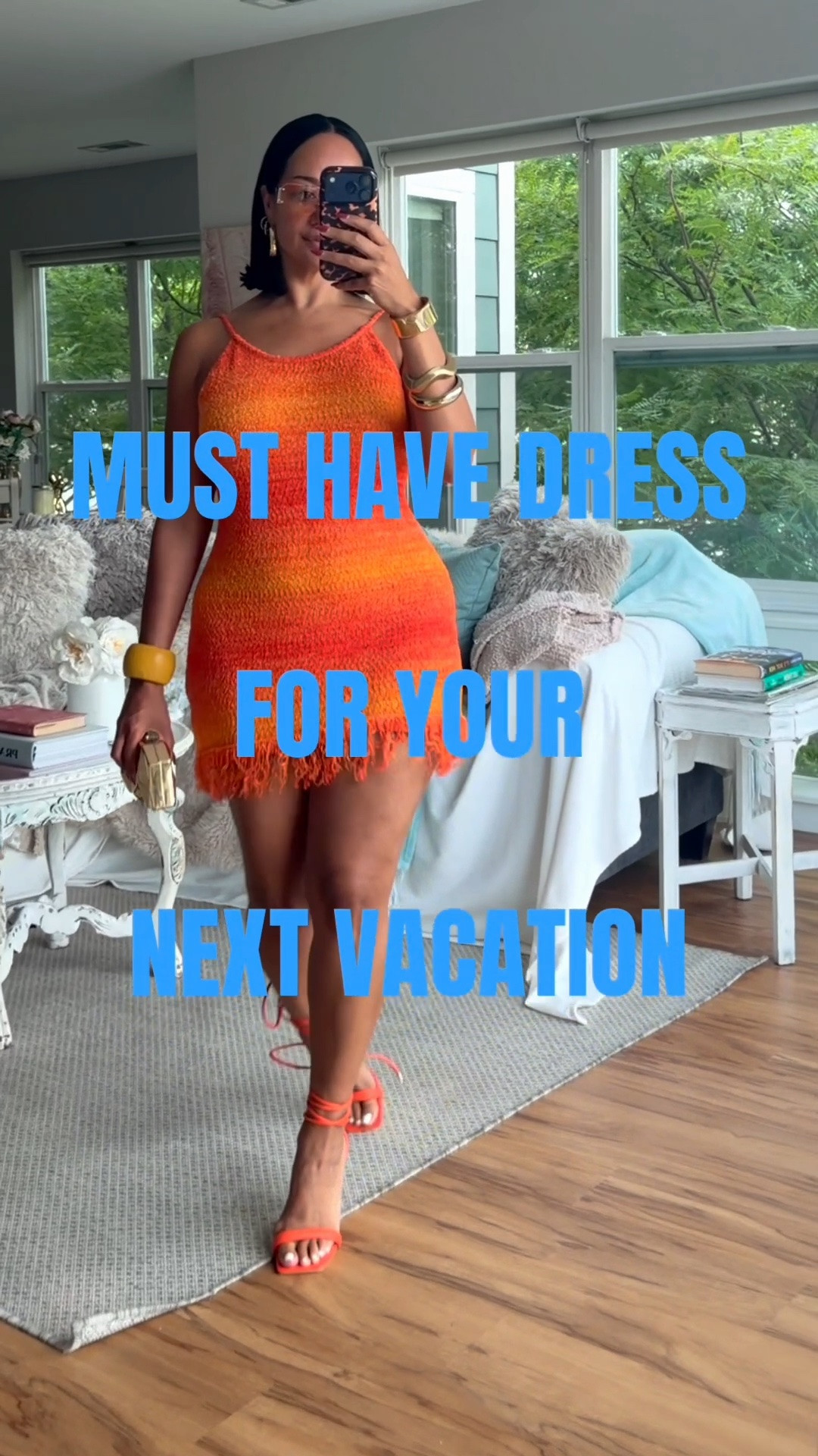 Must have knit minidress for your next beach resort vacation 😍🔥🌶️ Love the orange ombre but also comes in other colors!

WHERE TO WEAR IT: party, yacht, dinner, date night, concert, or girls night 
STRETCH: Yes
TRUE TO SIZE: Runs short if you’re curvier on the bottom so I sized up to a L
OVERALL FIT: Normal
PETITE FRIENDLY: Yes

Sizing ⬇️
5’3 
Bust: 32DD
Waist: 27”
Hips: 42”
Wearing Size L

Make sure you download the ✨FREE✨ LTK app and follow me @heyrissyrozay for all my style and beauty finds 🫶🏽

over 40 outfit 
petite curvy outfits

#LTKPetite #LTKOver40 #LTKootd