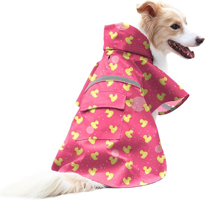 NACOCO Large Dog Raincoat Adjustable - Pet Rubber Ducks Yellow Water Proof Clothes Lightweight Ra... | Amazon (US)