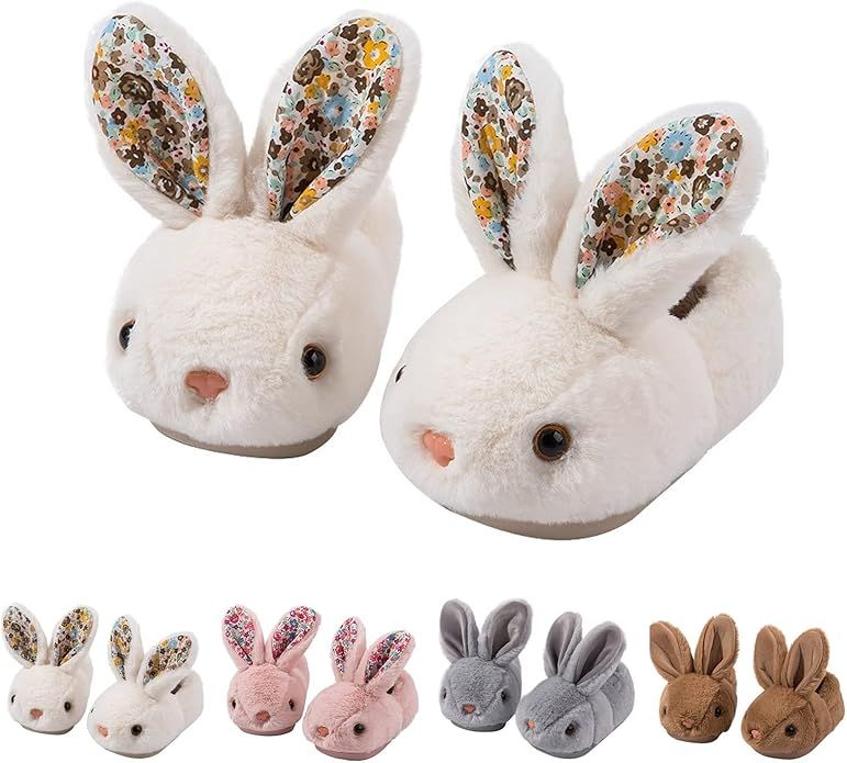 Toddler Slippers Boy and Girl Bunny Slippers Plush Cute Non-Slip Warm Winter Shoes, Suitable for ... | Amazon (US)