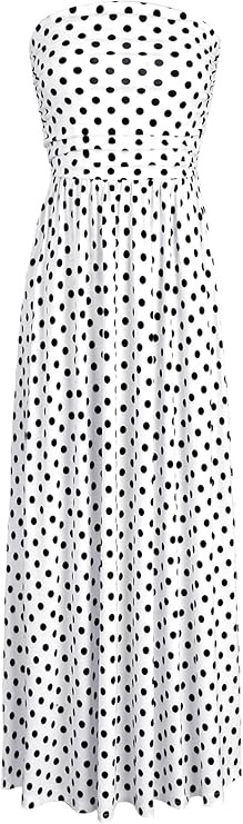 HUSKARY Tube Top Dress for Women Summer Casual Off Shoulder Midi Beach Vacation Dresses with Pock... | Amazon (US)