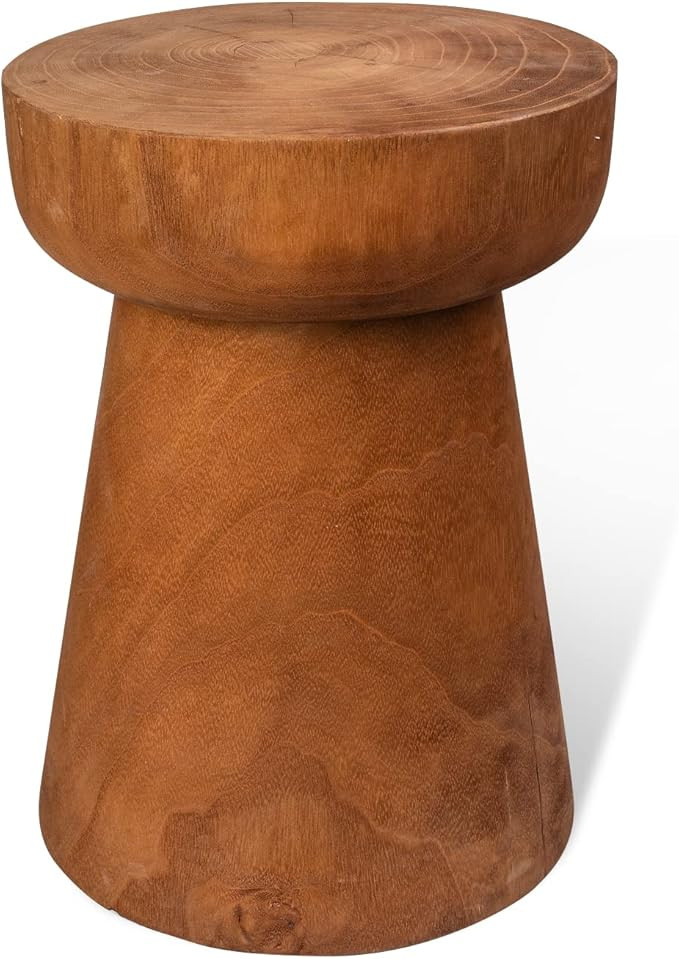 Uziass Wood Tree Stump Stool, 15" Wood Tree Stump Side Table Wooden Stump End Table Round Tree St... | Amazon (US)