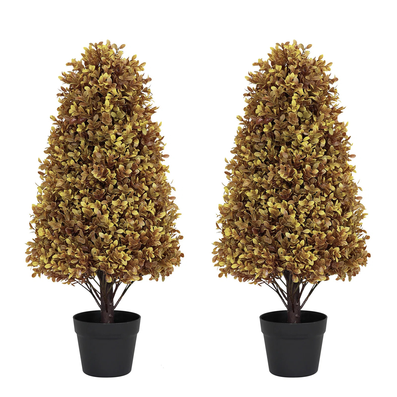 Ophelia & Co. 2.5Ft Artificial Topiary Trees Faux Boxwood Trees For Fall Autumn Bushes Potted Pla... | Wayfair North America