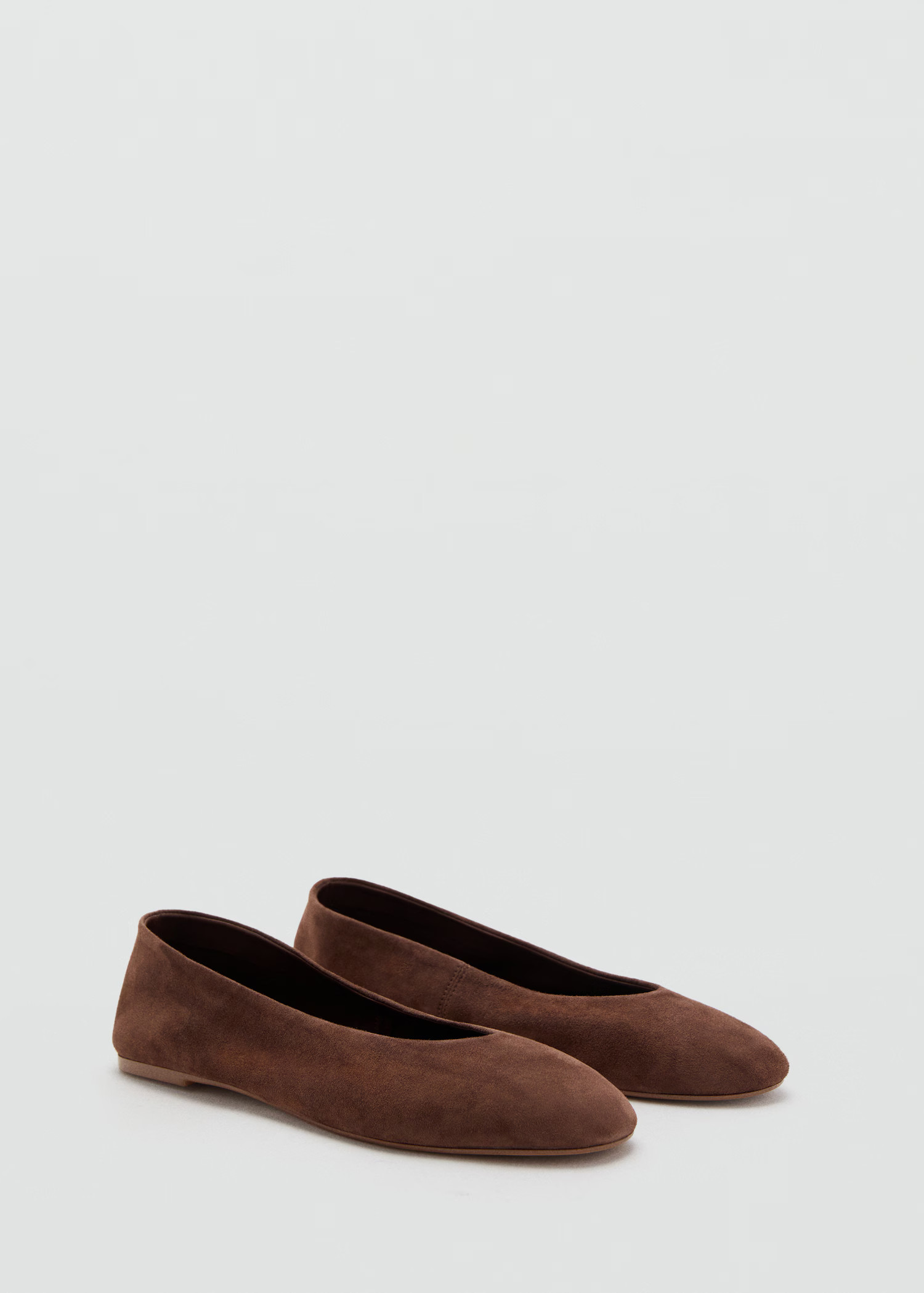 Suede leather ballet flats - Women | MANGO United Kingdom | MANGO (UK)