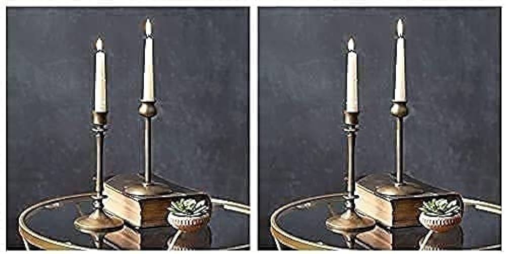 CTW Home Collection Set of 2 Brass Taper Candle Holders, Candlestick Centerpiece Table Decorative... | Amazon (US)