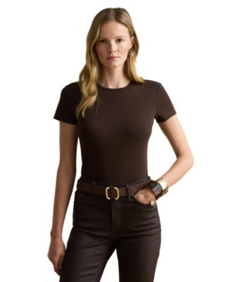 Lauren Ralph Lauren Stretch Knit T Shirt P Xs 3x | Macy's