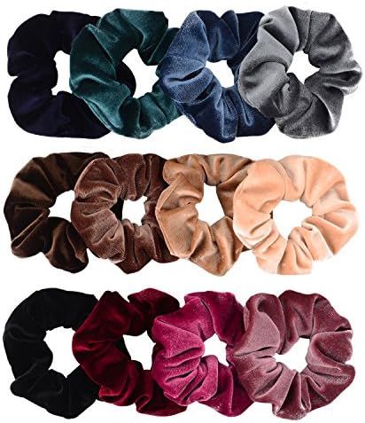 Whaline 12 Pack Hair Scrunchies Premium Velvet Scrunchy Elastic Hair Bands for Girls, Women Hair Acc | Amazon (US)