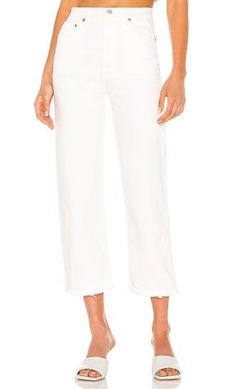 Ribcage Straight Ankle in Cloud Over, White Jeans Womens, Womens White Jeans, high waist white jeans | Revolve Clothing (Global)