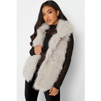 Womens Petite Faux Fur Gilet - Grey - 12 | NastyGal UK