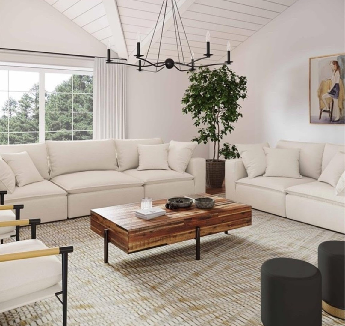 Coastal clean chic at its best. 🤍 This creamy white modular sofa is giving luxury neutral living room, coastal home aesthetic, modern minimal, and elevated everyday comfort. Soft, oversized, and designed to go with literally everything while keeping your space calm, bright, and effortlessly pulled together. 

Grab yours now before it sells out. 🌊

#LTKHome #LTKOver40 #LTKU