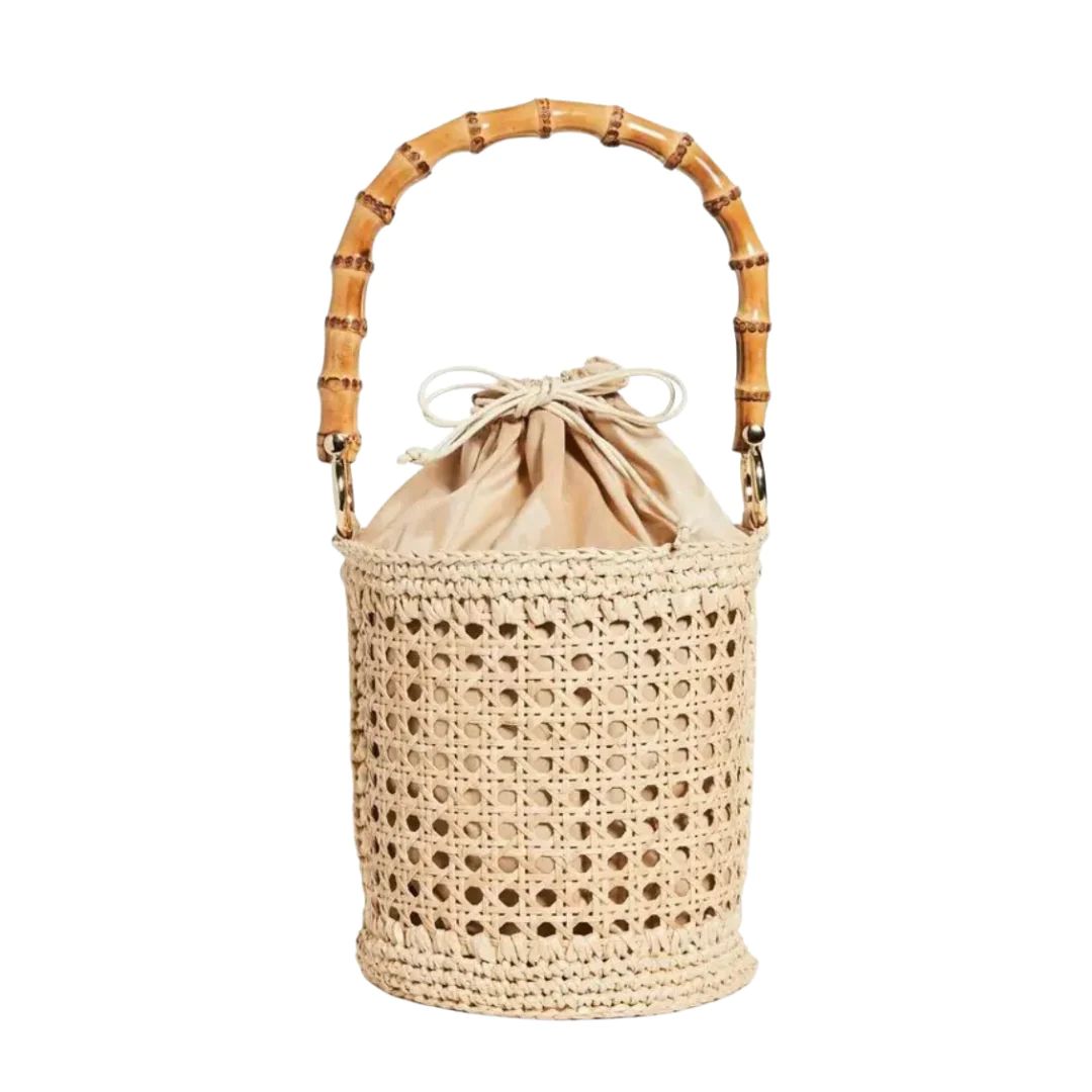 Straw Cane Bucket Bag | Sea Marie Designs