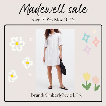 The Madewell sale has started!!! Save 20% on this mini shirt dress in poplin is a basic casual dress to have on hand for any time of the year.
Summer looks, summer outfit, sale, summer style, BrandiKimberlyStyle

#LTKStyleTip #LTKxMadewell #LTKSaleAlert