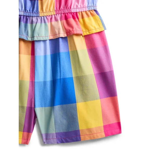 Wonder Nation Toddler Girls Printed Fashion Romper, Sizes 12M-5T | Walmart (US)