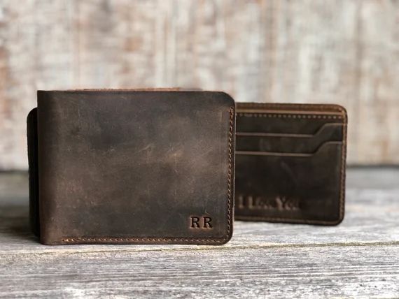 Slim Leather Wallet DATE NIGHT Personalized Bifold Wallet | Etsy Canada | Etsy (CAD)