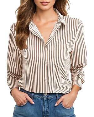 COUXILY Soft Wrinkle-Free Button Down Stretch Shirts for Women, Breathable Moisture-Wicking Casua... | Amazon (US)