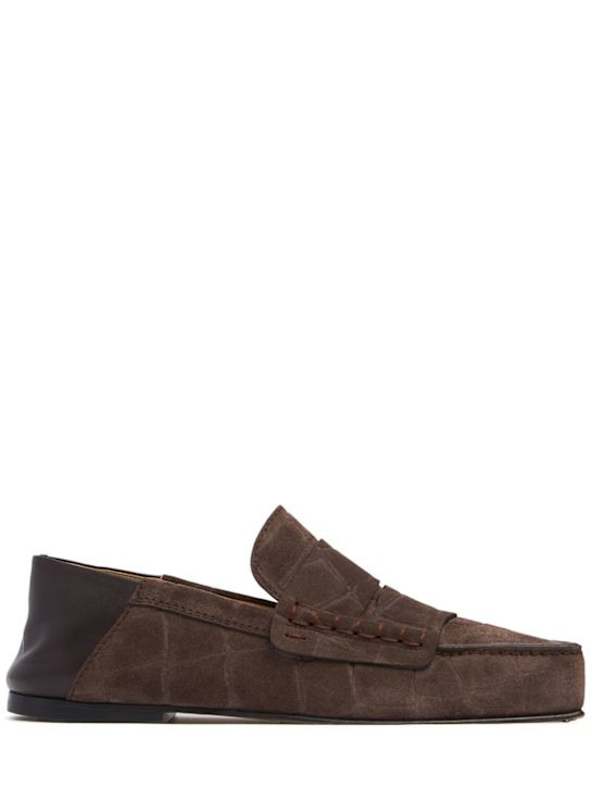 10mm Les Mocassins Carre suede loafers | Luisaviaroma