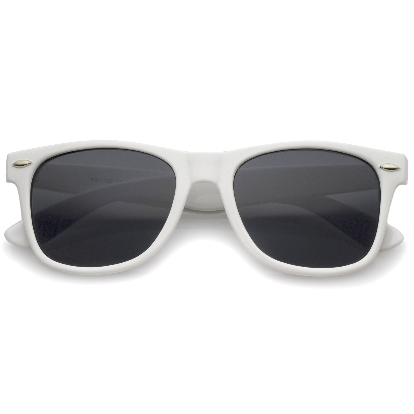 Retro Wide Temples Neutral-Colored Lens Horn Rimmed Sunglasses 55mm (White / Smoke) | Walmart (US)