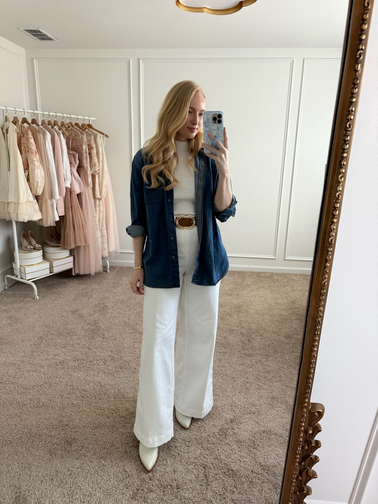 Love the fit and quality of these wide leg jeans from Spanx! Wearing size small, but if between sizes, recommend sizing up. Use my code AMANDAJOHNXSPANX for 20% off your first order. Transitional outfits // spring outfits // workwear // work outfits // wide leg jeans // white jeans 

#LTKStyleTip #LTKSeasonal #LTKWorkwear