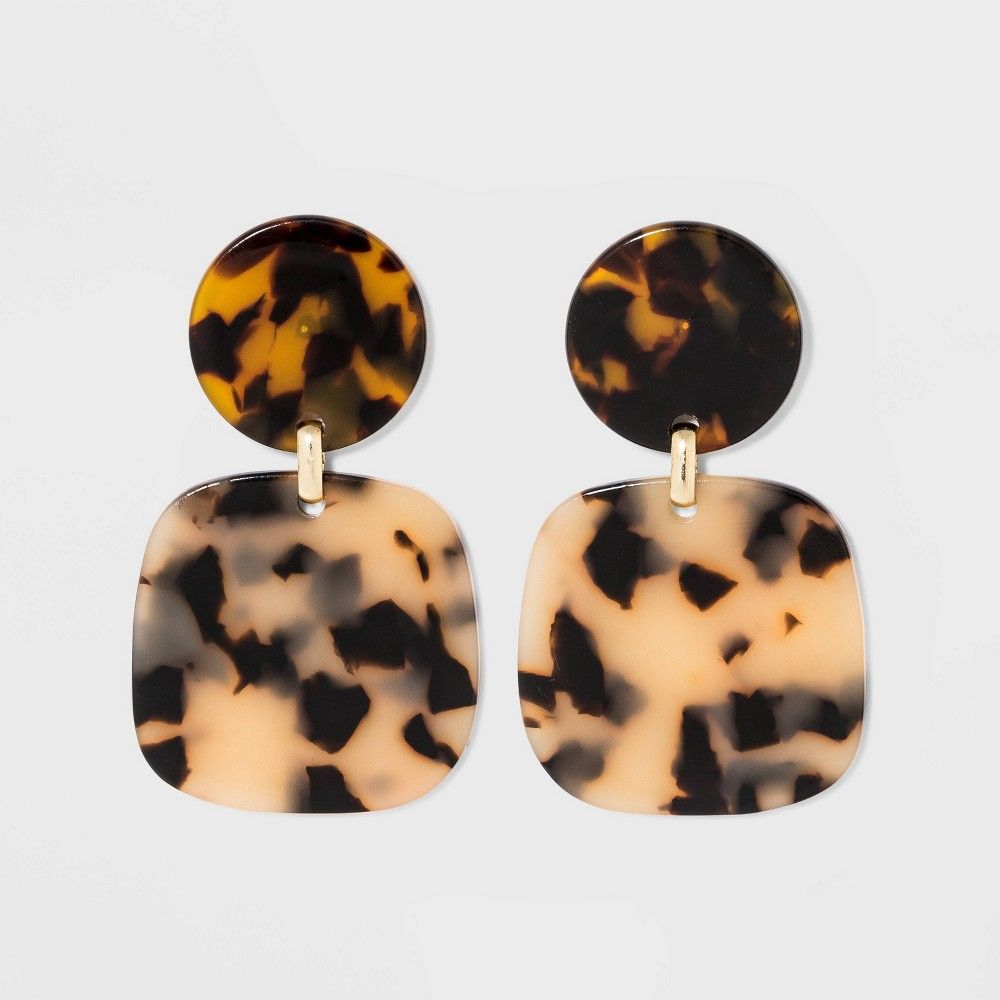 SUGARFIX by BaubleBar Marbled Drop Earrings - Blonde Tortoise, Women's, Yellow Green | Target