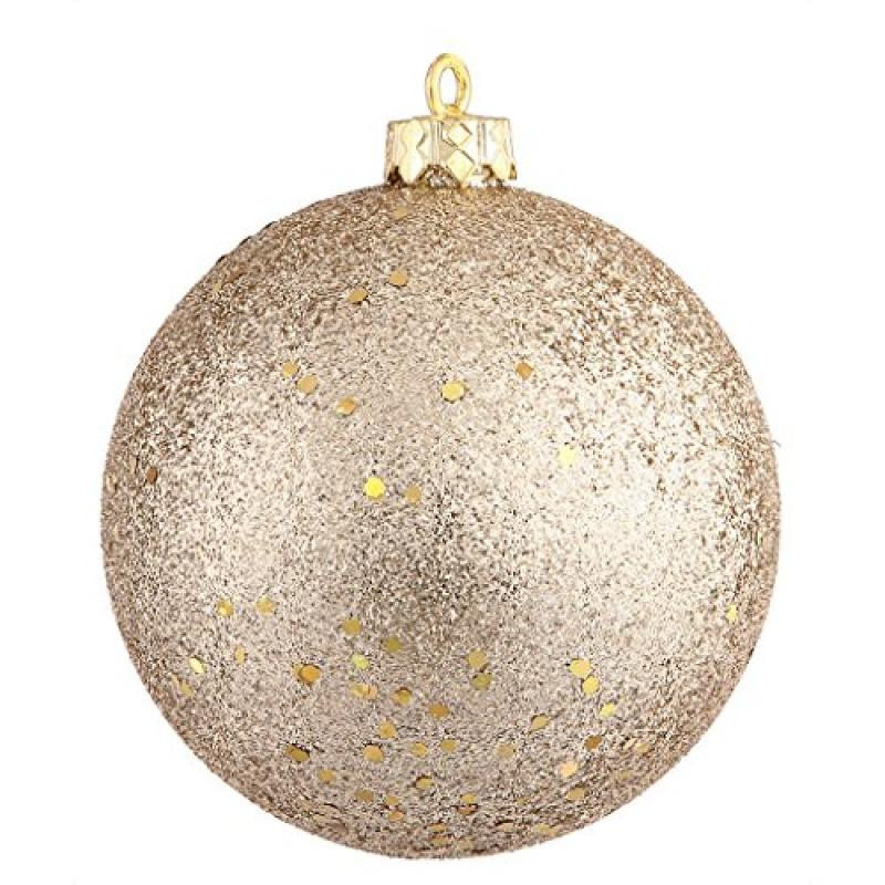 Vickerman 8" Champagne Sequin Ball Drilled Cap - N592038DQ | Walmart (US)