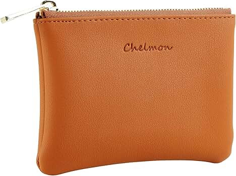Chelmon Vegan Leather Coin Purse Pouch Change Purse With Zipper For Men Women | Amazon (US)