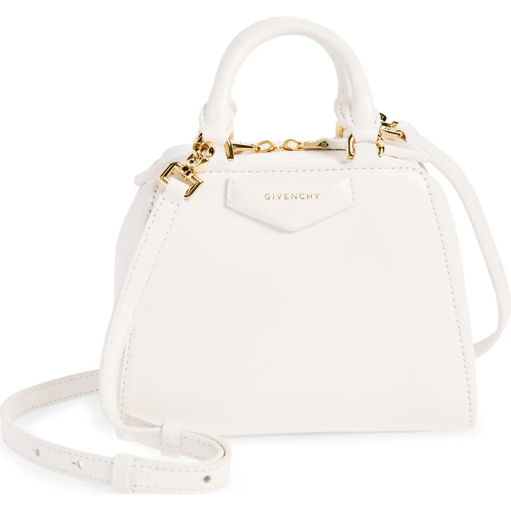 Givenchy Nano Antigona Cube Leather Crossbody Bag in Ivory at Nordstrom | Nordstrom