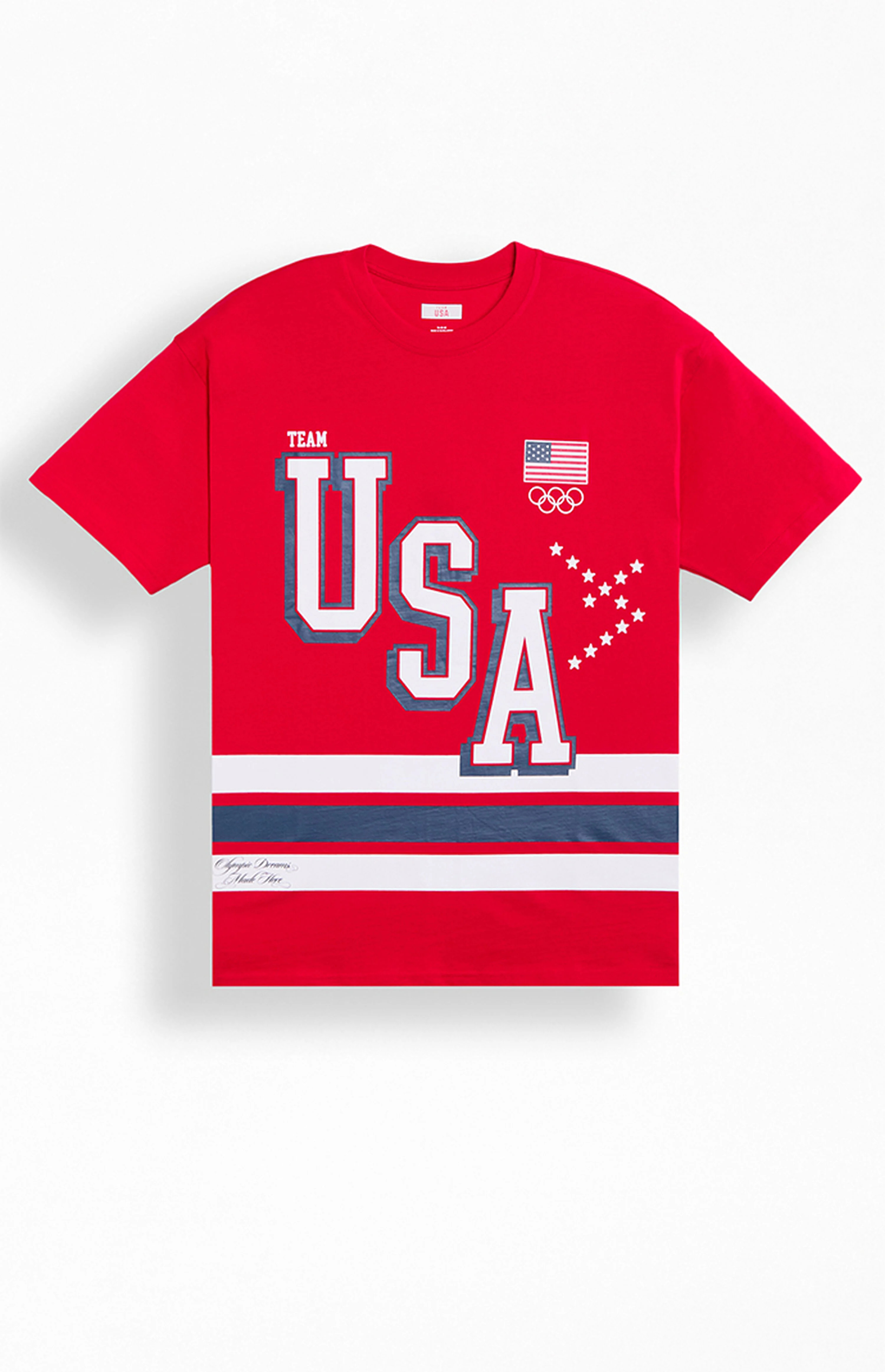 Olympics Red Milano Cortina Team USA Dream Jersey T-Shirt | PacSun