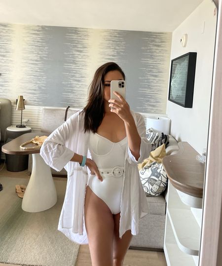 Loveeee this one piece and coverup! My bathing suit comes in 4 colors and I’m wearing size small. Also my coverup is XS/S

#LTKtravel #LTKSeasonal #LTKswim