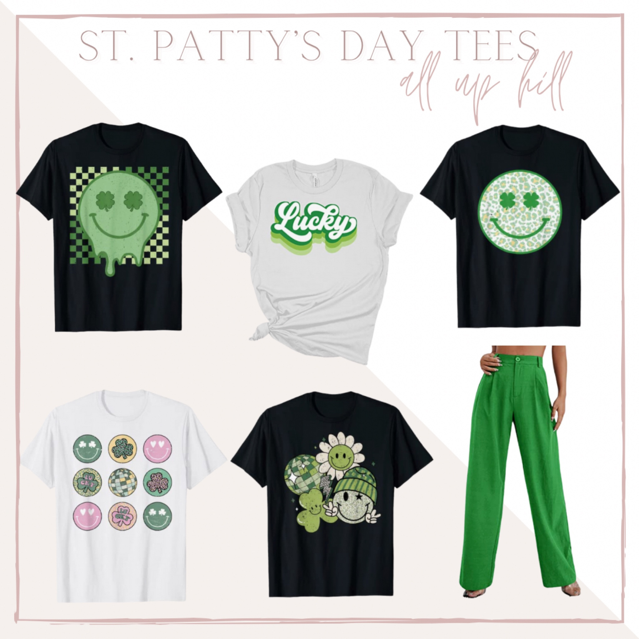 Pair any of these super cute tees with a fun pair of green pants to dress it up for work or a fun night out with friends! 