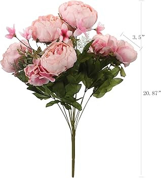Duovlo Springs Flowers Artificial Silk Peony Bouquets Wedding Home Decoration,Pack of 1 (Spring L... | Amazon (US)