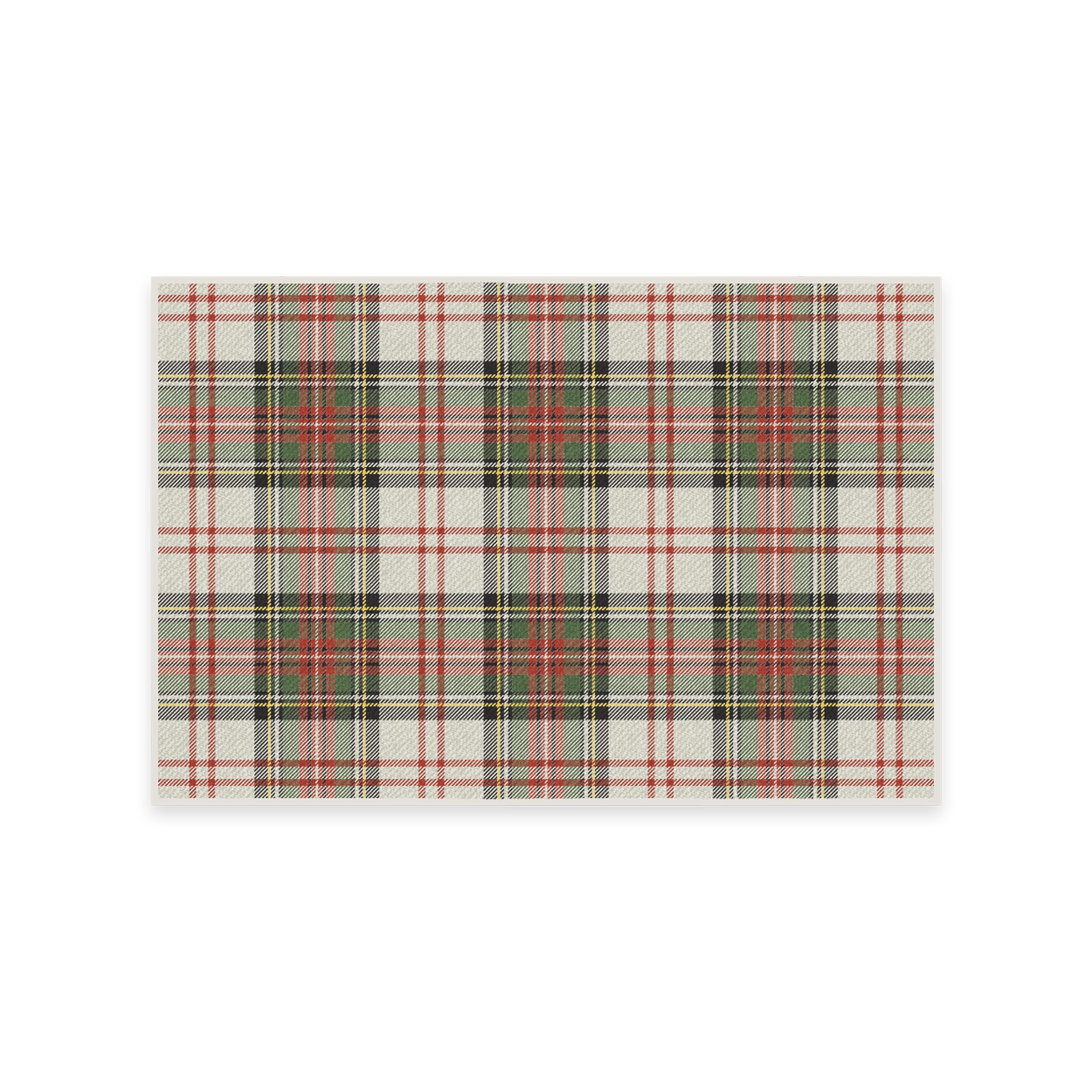 RUGGABLE Washable Plaid Area Rug – Dress Stewart Tartan White 2x3, Stain-Resistant, Non-Slip ... | Amazon (US)
