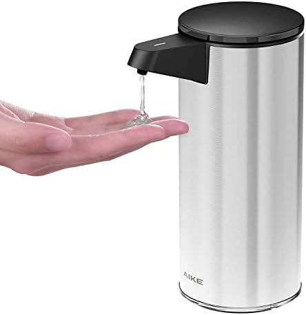 AIKE 9.5 oz. Rechargeable Automatic Sensor Liquid Soap Dispenser Pump, Brushed Stainless Steel, M... | Amazon (US)