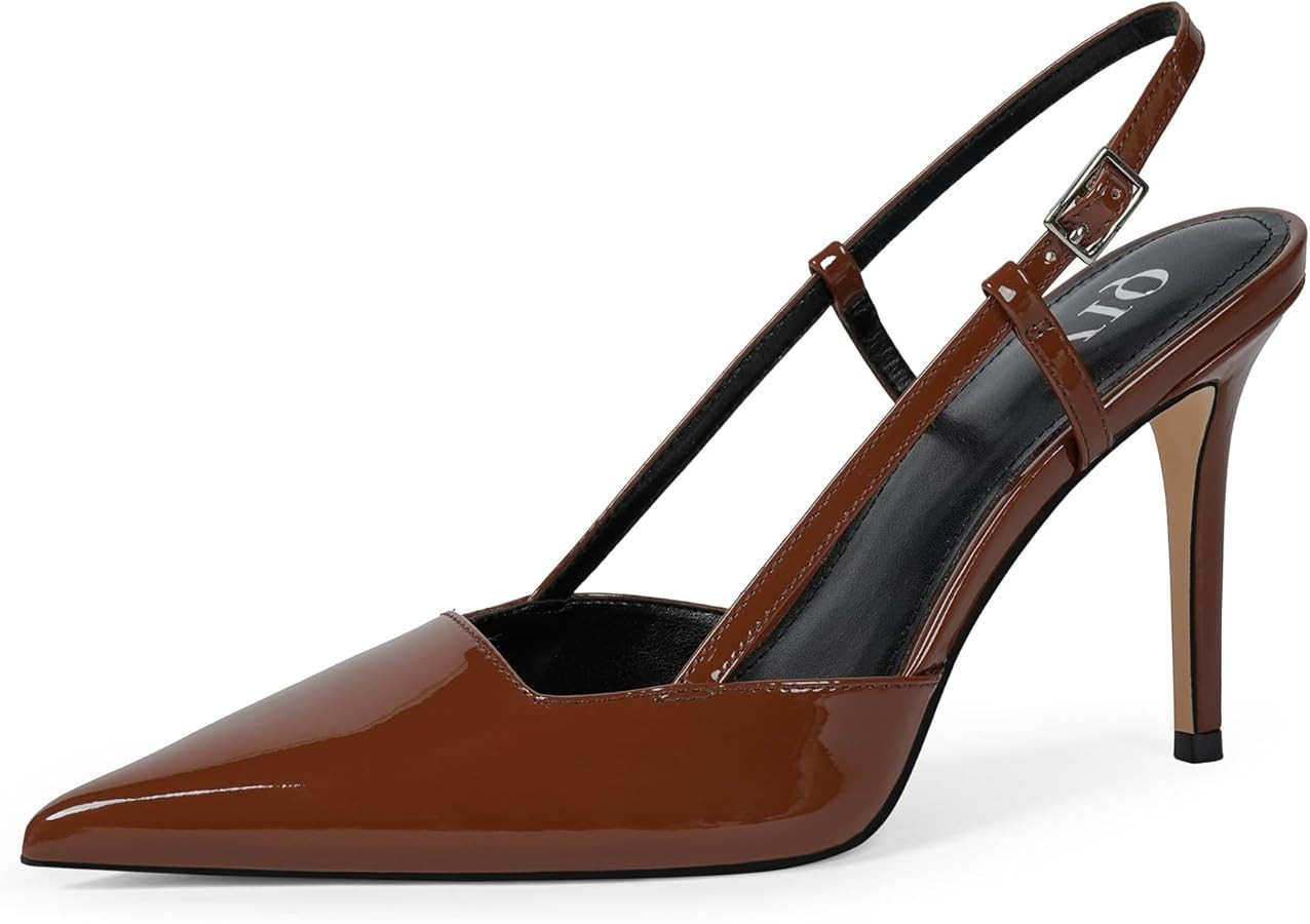Closed Toe Slingback Heels Women Pumps Strappy Pointed Toe Stiletto Heels for Women Wedding Party... | Amazon (US)