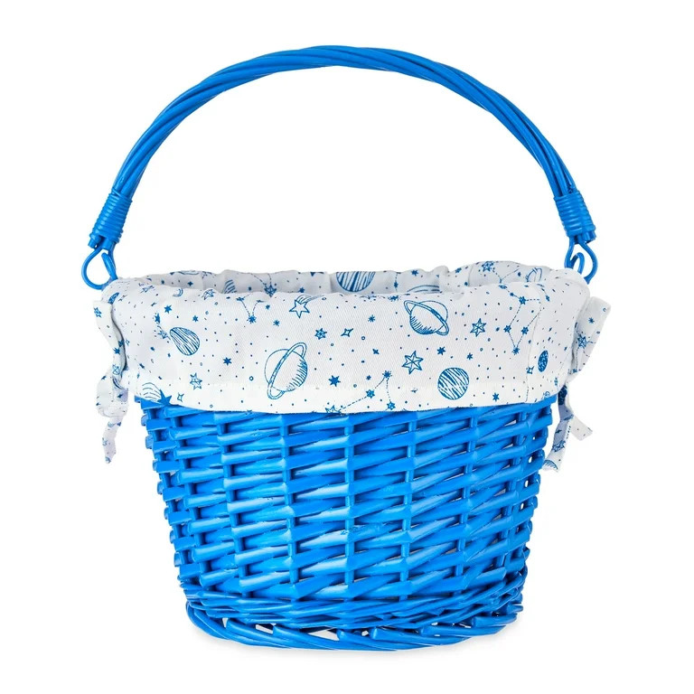Way To Celebrate Medium Round Blue Willow Easter Basket with Galaxy Liner | Walmart (US)