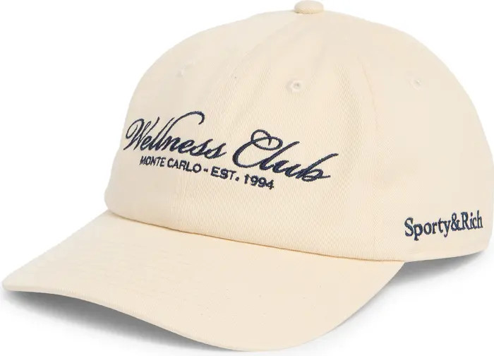 Wellness Club Embroidered Cotton Twill Baseball Cap | Nordstrom