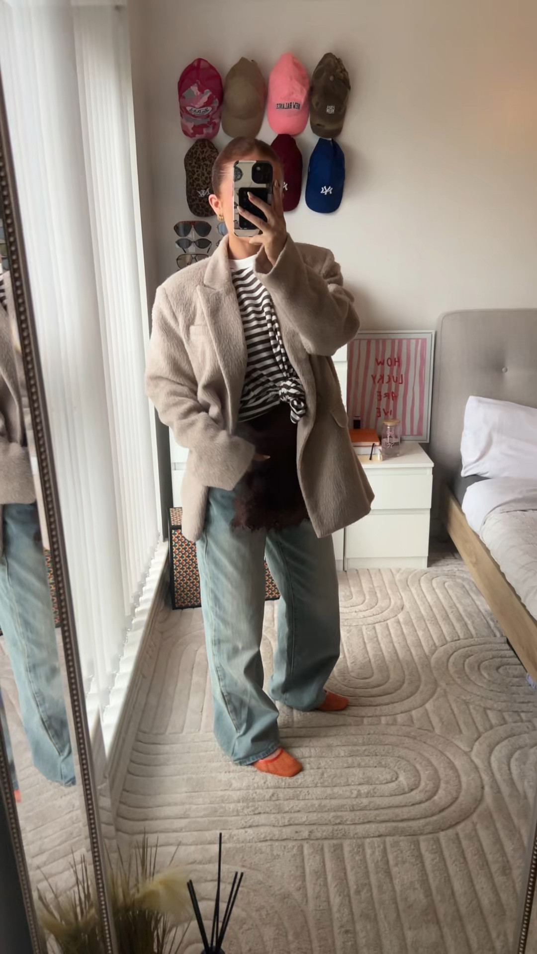 Pop of orange🧡

-Spring -OOTD -Denim -Ballet flats -Blazer -Pinstripe -Browns -Lace

#LTKuk #LTKspring #LTKpetite