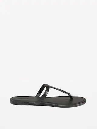 Faux-Leather T-Strap Sandals for Women | Old Navy (US)