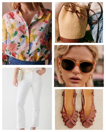 A favorite outfit formula, White Jeans and a Button Down Shirt, and then adding in a few accessories. #summeroutfit #whitejeans #floralblouse

#LTKover40 #LTKstyletip #LTKmidsize