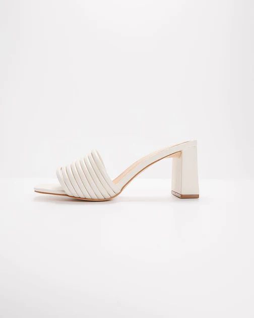 Kerstin Faux Leather Multiple Strap Heels - Bone | VICI Collection