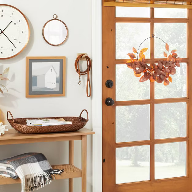 Dark Rattan Décor Tray with Handles Brown - Hearth & Hand™ with Magnolia | Target