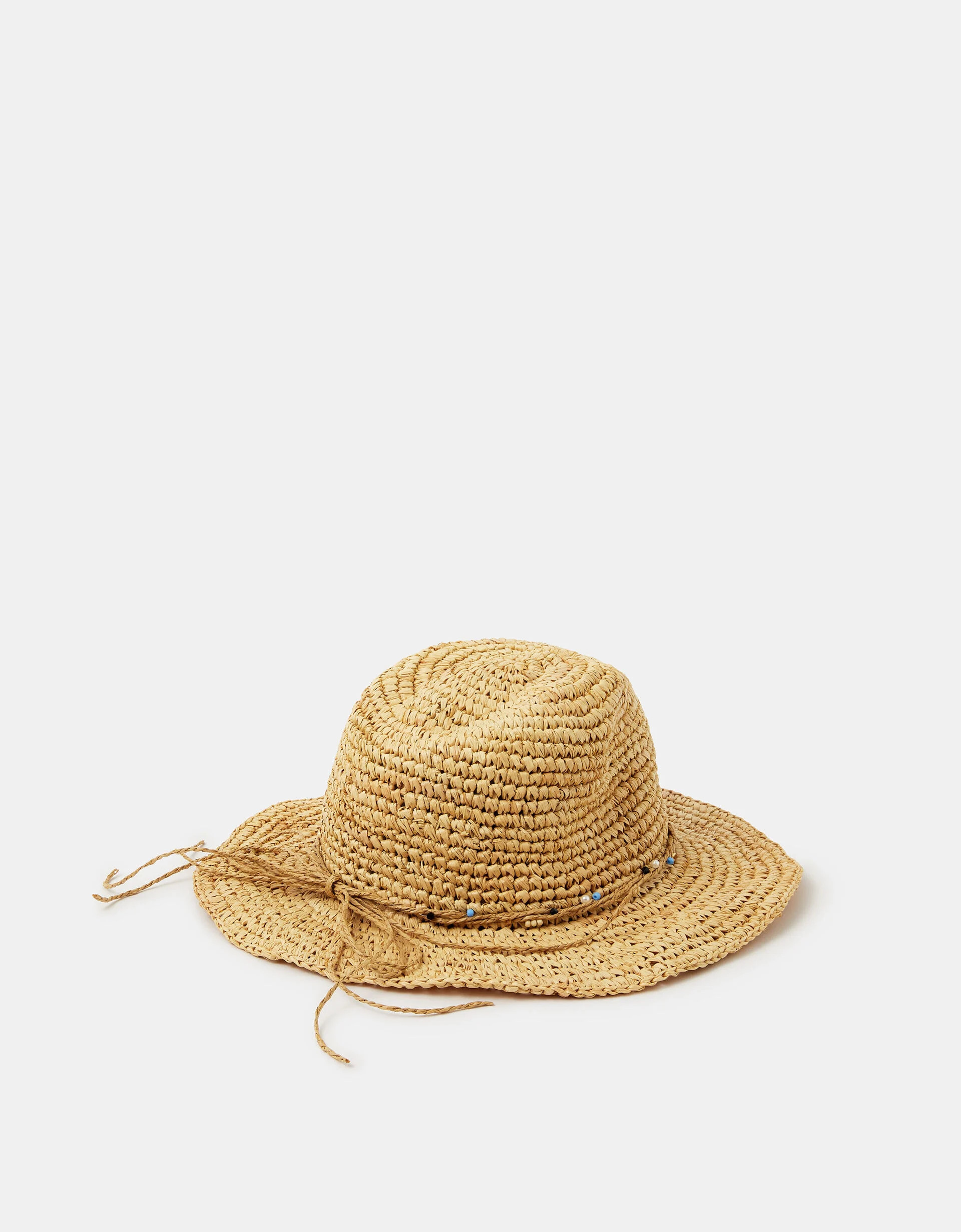 Beaded Trim Woven Hat | Accessorize (Global)