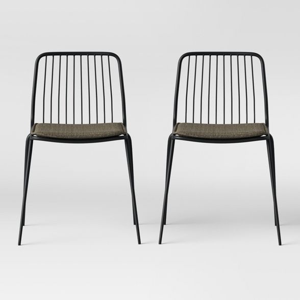Set of 2 Sodra Rounded Seat Wire Dining Chair Black - Project 62&#8482; | Target