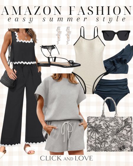 Easy summer style from Amazon 🖤 cute and casual throw and go options! 

Matching set, loungewear, pant set, swimwear, women’s swimwear, one piece swimsuit, sunnies, sunglasses, tote bag, hand bag, sandals, pearl earrings, jewelry, ootd, summer fashion set, Womens fashion, fashion, fashion finds, outfit, outfit inspiration, clothing, budget friendly fashion, summer fashion, wardrobe, fashion accessories, Amazon, Amazon fashion, Amazon must haves, Amazon finds, amazon favorites, Amazon essentials #amazon #amazonfashion



#LTKStyleTip #LTKSwim #LTKMidsize