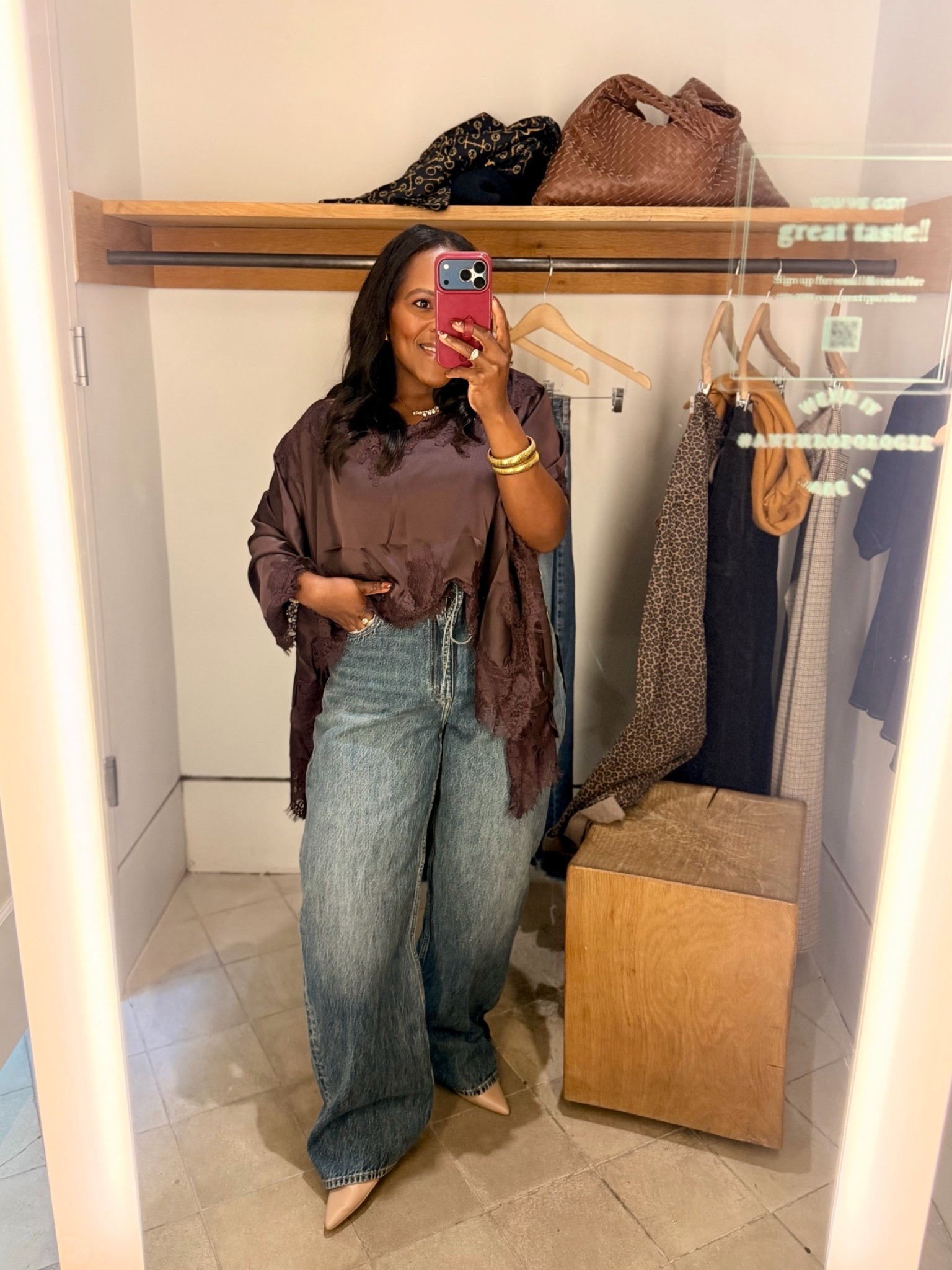 Chocolate brown lace poncho and rag & bone straight leg jeans from @Anthropologie - wearing a large in jeans 👖

#LTKPetite #LTKMidsize #LTKootd