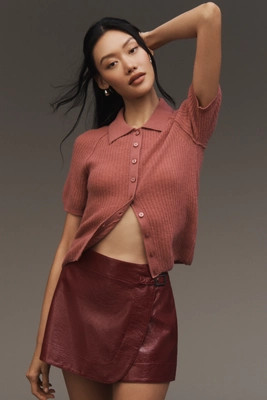 Pilcro Short-Sleeve Polo Cashmere Sweater | Anthropologie (US)